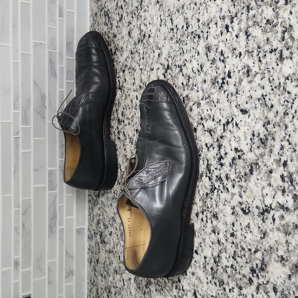 Gray Belvedere Genuine Ostrich Skin Oxford Dress Shoes sz 13 M made in Italy - Picture 3 of 7